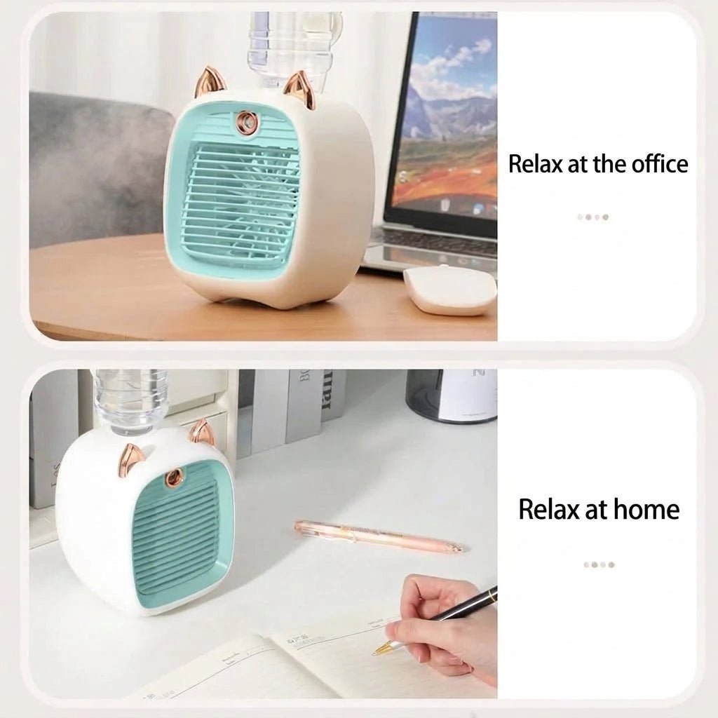 Portable Misting Fan – Battery Powered Personal USB Fan with Adjustable Airflow for Travel - We are MFEO