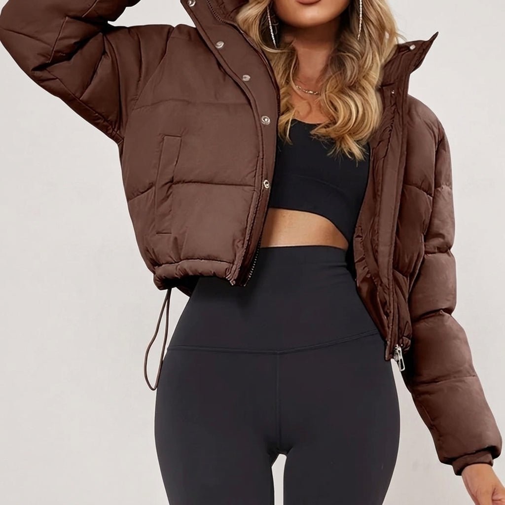 Puffer Jacket – Cropped Quilted Design with Adjustable Hem - We are MFEO