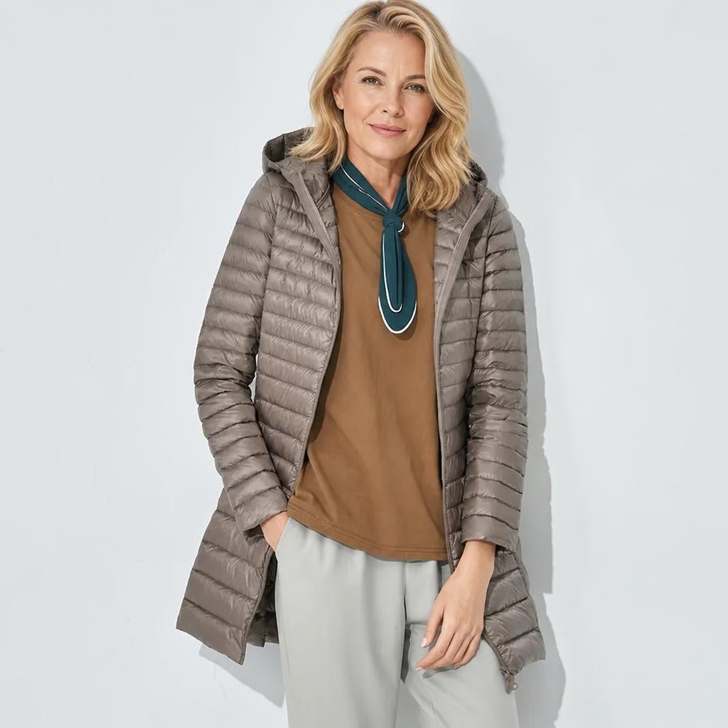 Puffer Jacket for Women – Long Hooded Quilted Design for Winter - We are MFEO