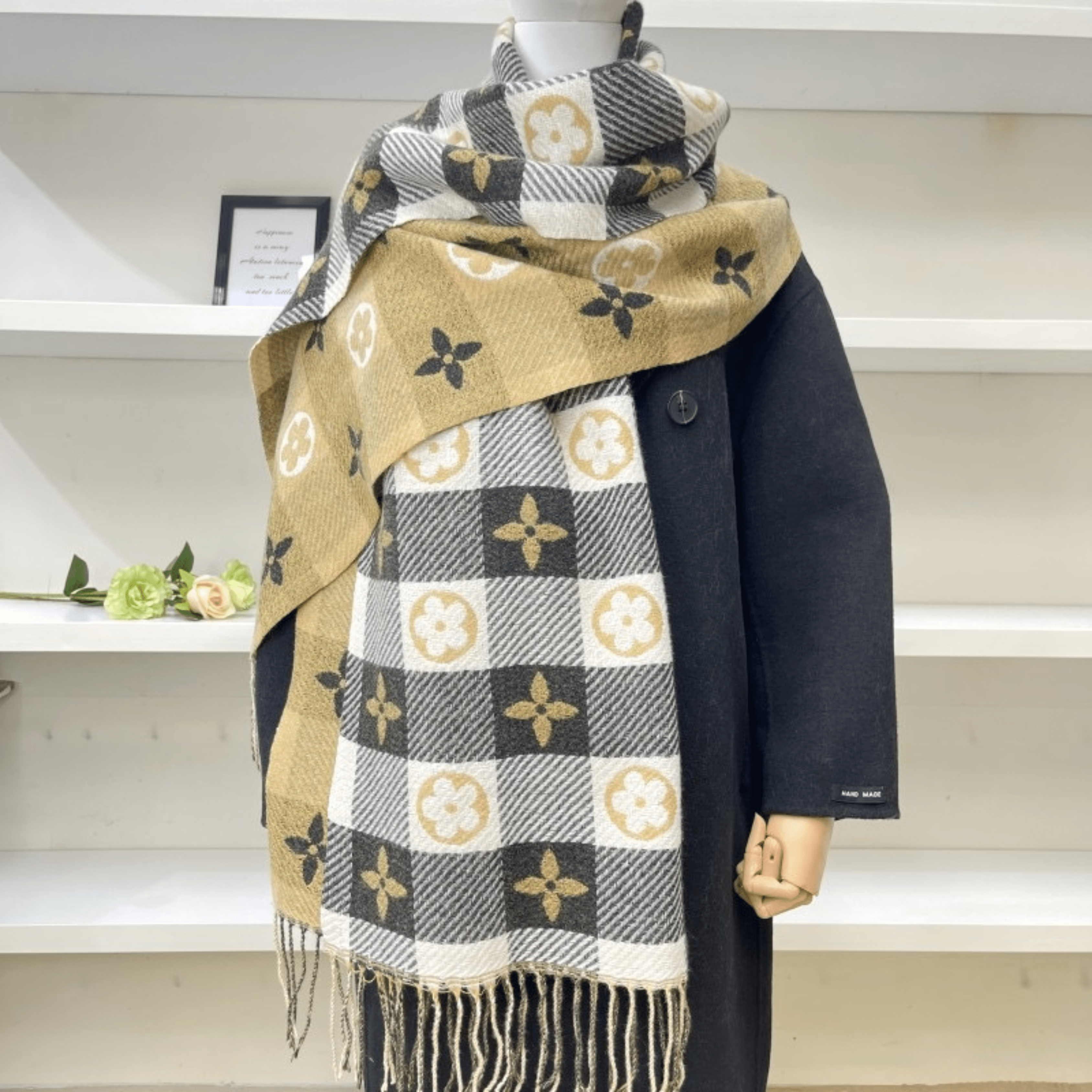 Reversible Plaid Scarf with Tassels - Cozy Double-Sided Accessory for Cold Weather - We are MFEO