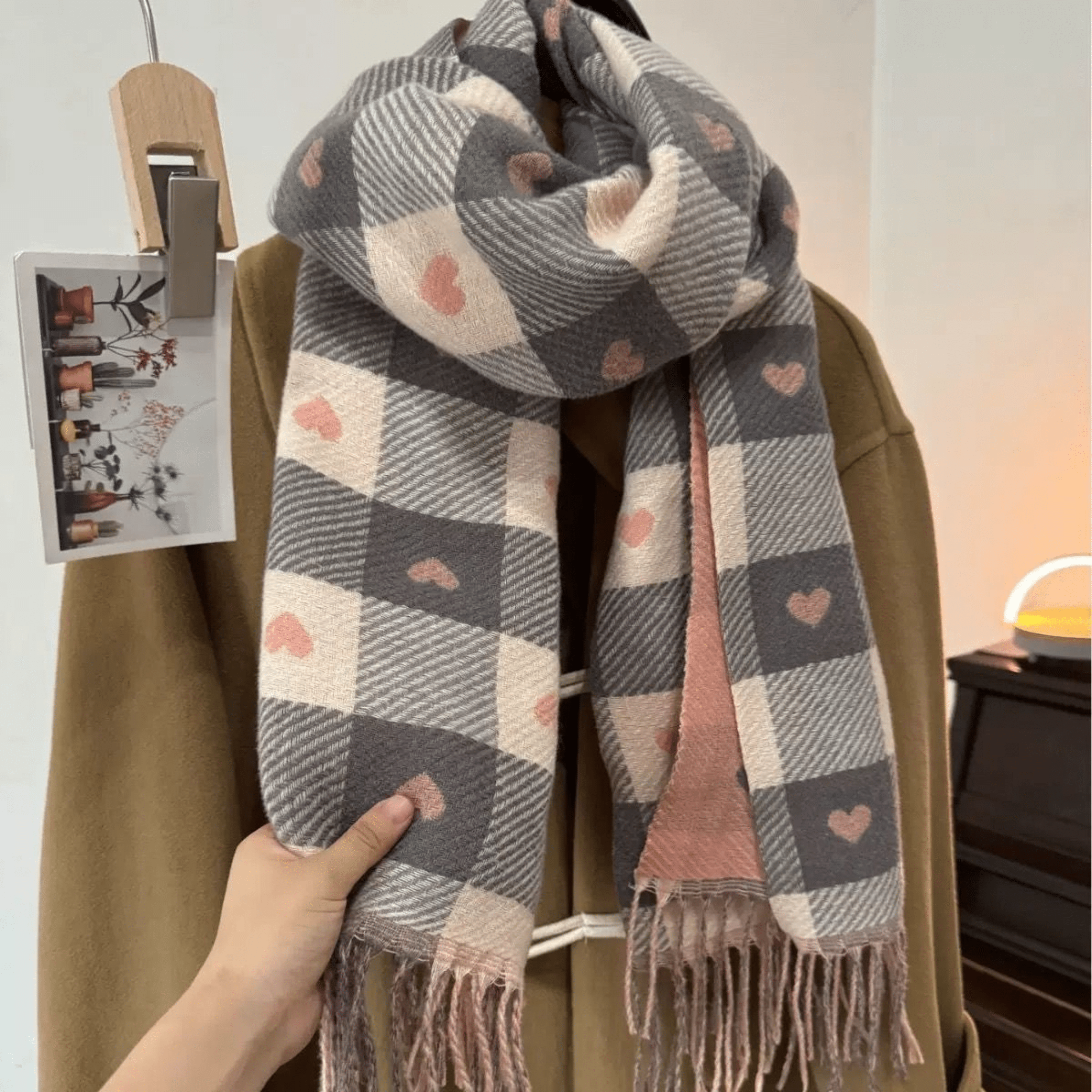 Reversible Plaid Scarf with Tassels - Cozy Double-Sided Accessory for Cold Weather - We are MFEO