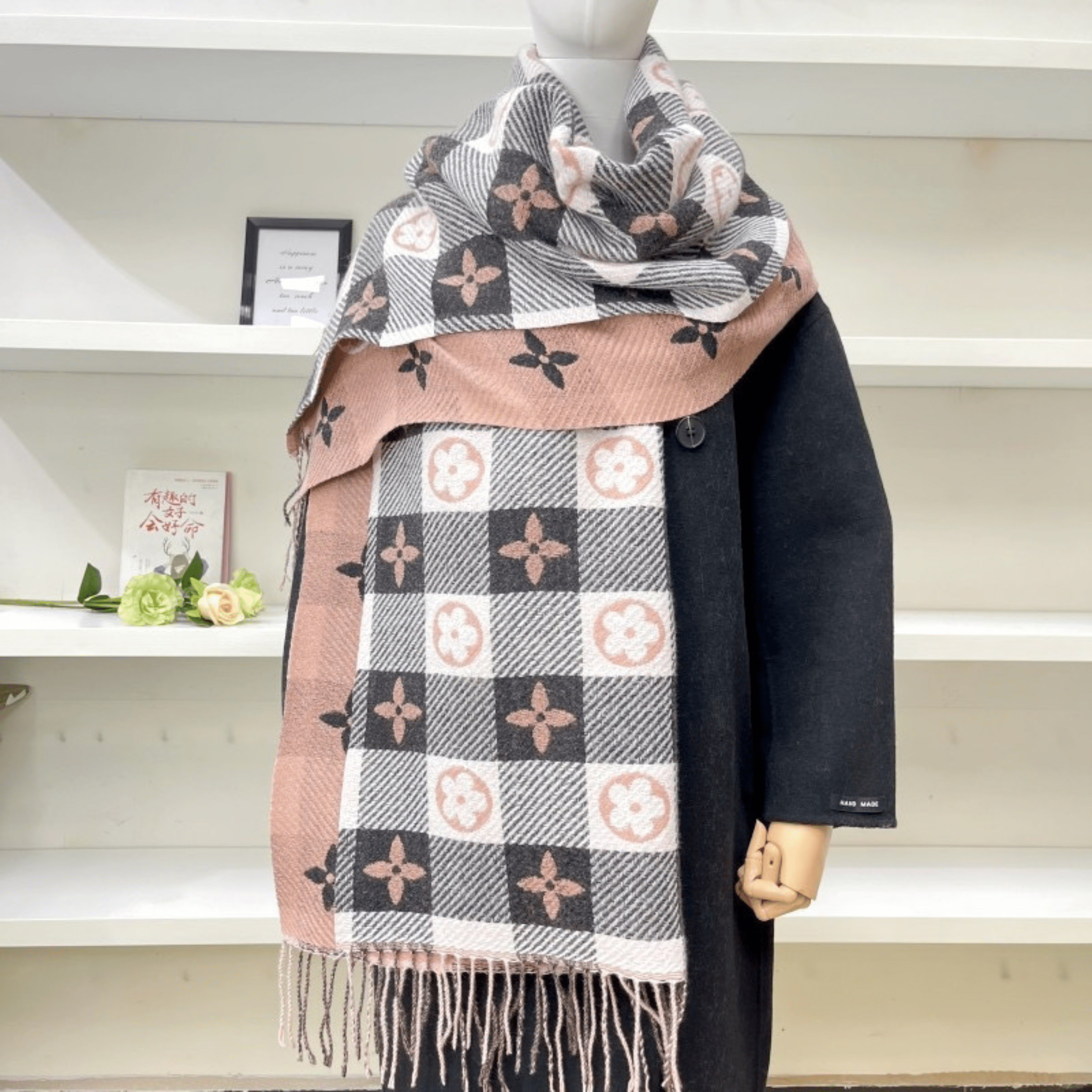 Reversible Plaid Scarf with Tassels - Cozy Double-Sided Accessory for Cold Weather - We are MFEO