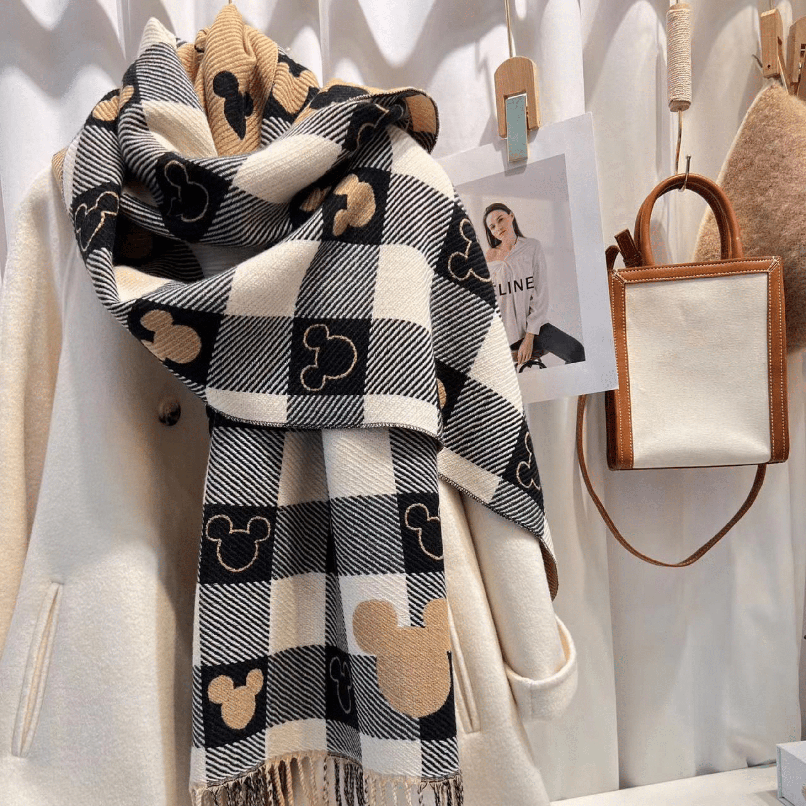 Reversible Plaid Scarf with Tassels - Cozy Double-Sided Accessory for Cold Weather - We are MFEO