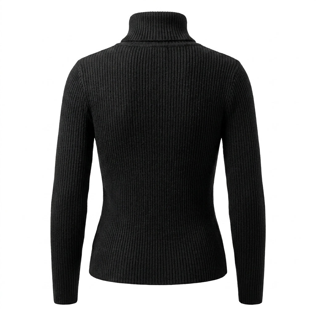 Slim Fit Turtleneck Top for Women – Comfortable Knit for Layering in Autumn/Winter - We are MFEO