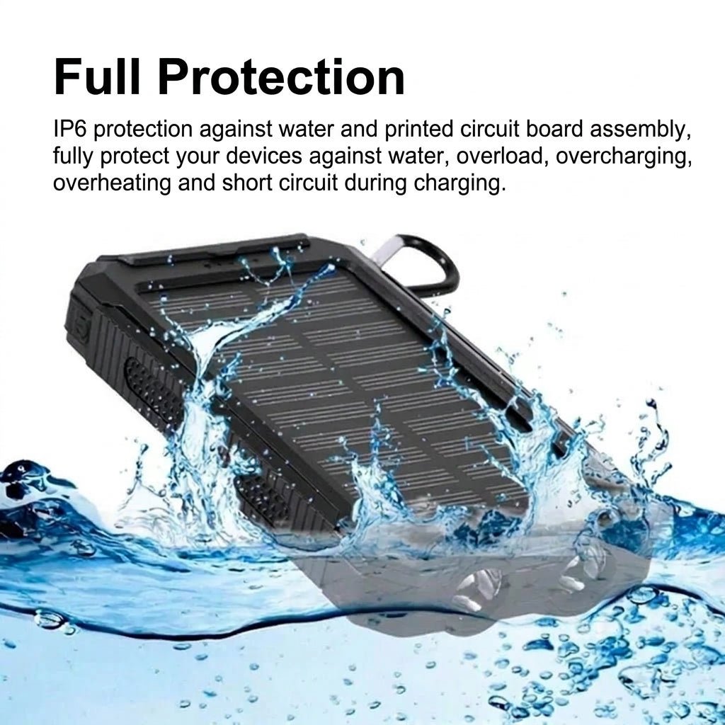Solar Power Bank 10000mAh – Waterproof Portable Charger with Dual USB Ports for Outdoor Use - We are MFEO