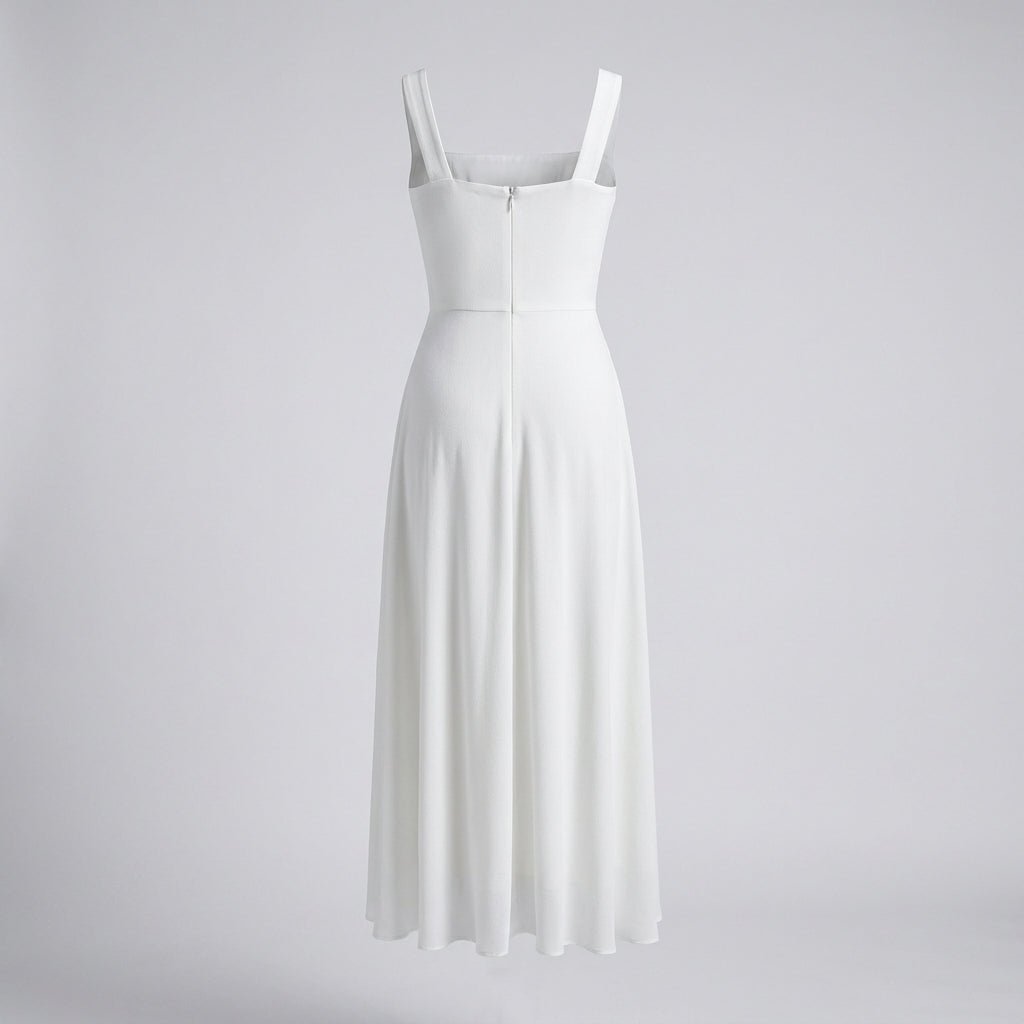Summer A-Line Midi Dress – Square Neck, Sleeveless - We are MFEO