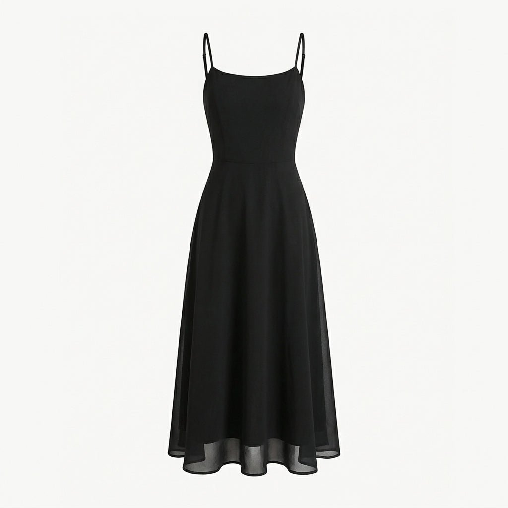 Summer A-Line Midi Dress – Square Neck, Sleeveless - We are MFEO