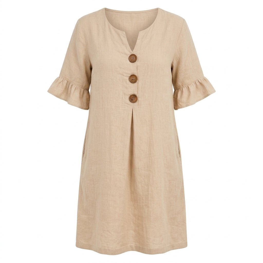 Summer Cotton Mini Dress with Flutter Sleeves – Relaxed A-Line - We are MFEO