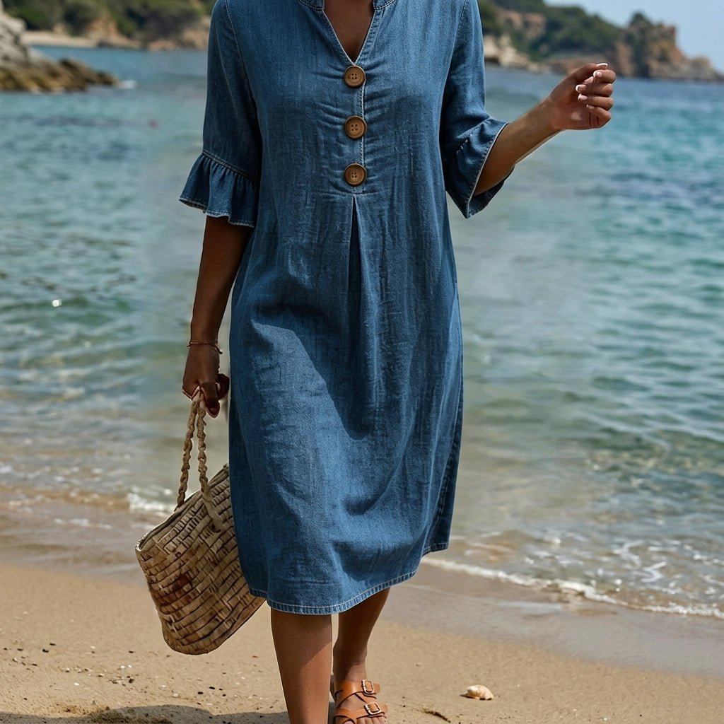 Summer Cotton Mini Dress with Flutter Sleeves – Relaxed A-Line - We are MFEO
