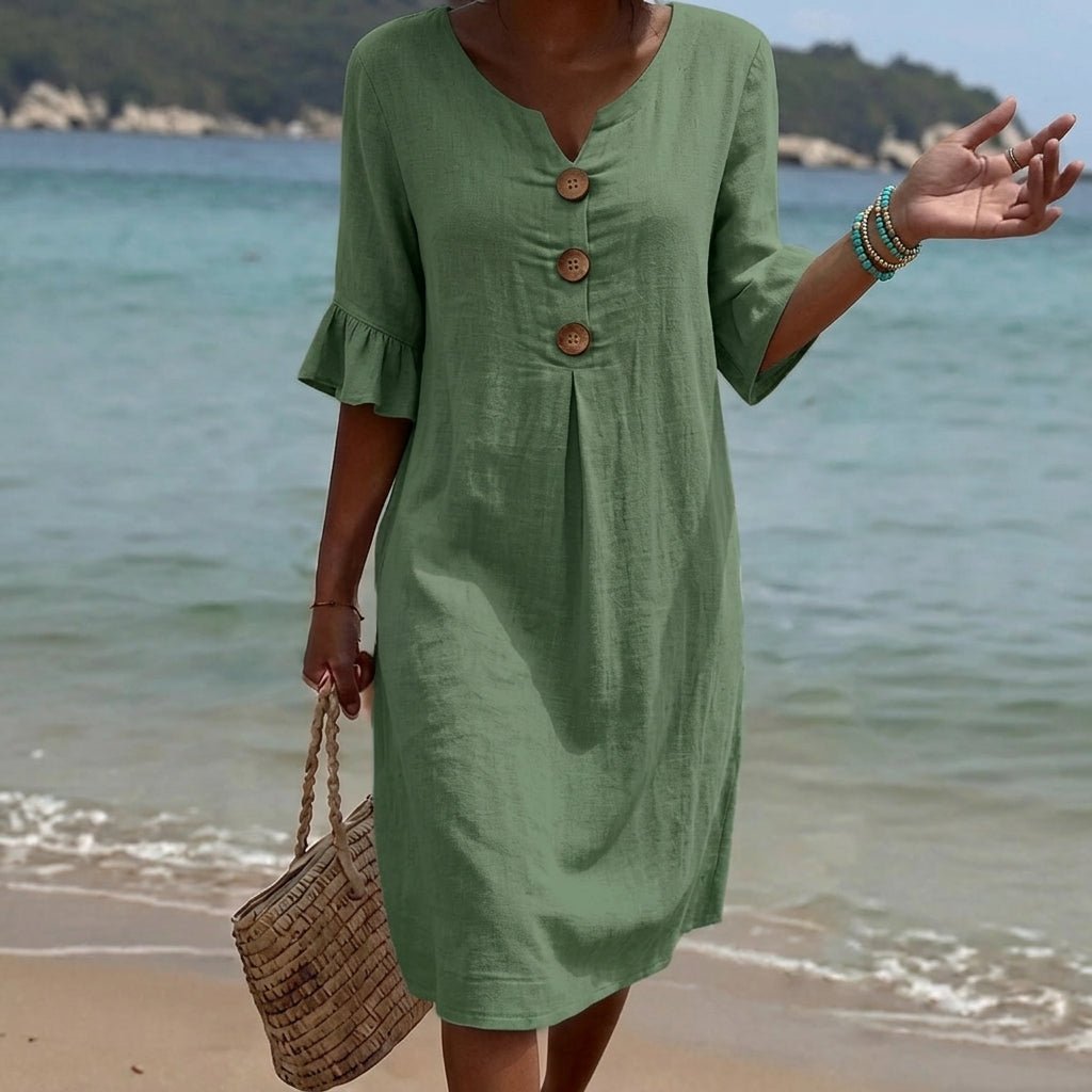 Summer Cotton Mini Dress with Flutter Sleeves – Relaxed A-Line - We are MFEO