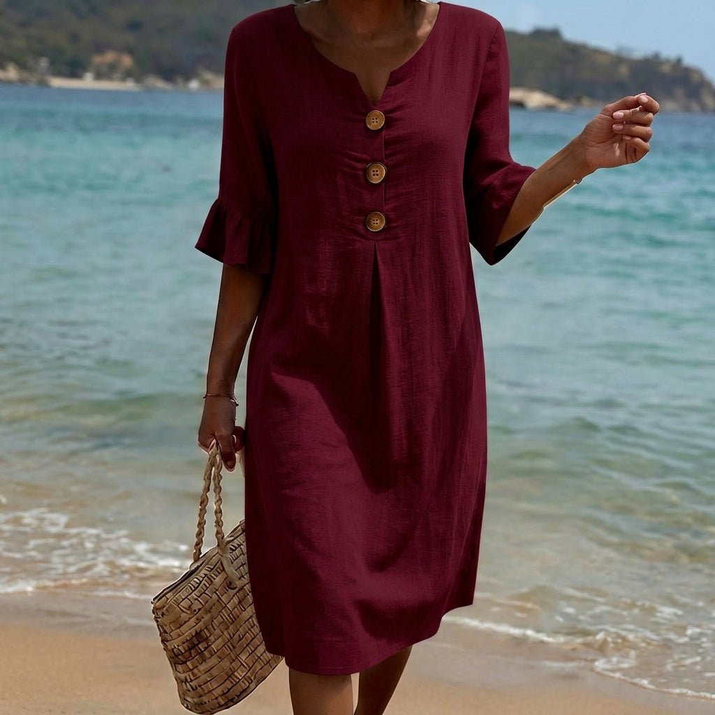 Summer Cotton Mini Dress with Flutter Sleeves – Relaxed A-Line - We are MFEO