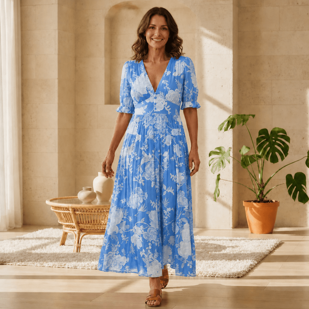 Summer Floral Dress – Lightweight Plus Size Wedding Guest Dress - We are MFEO