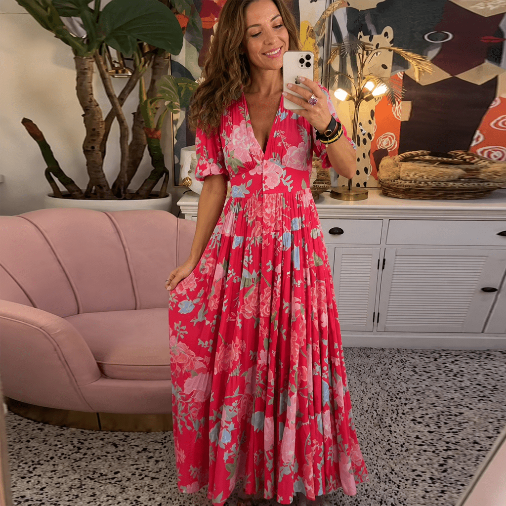 Summer Floral Dress – Lightweight Plus Size Wedding Guest Dress - We are MFEO