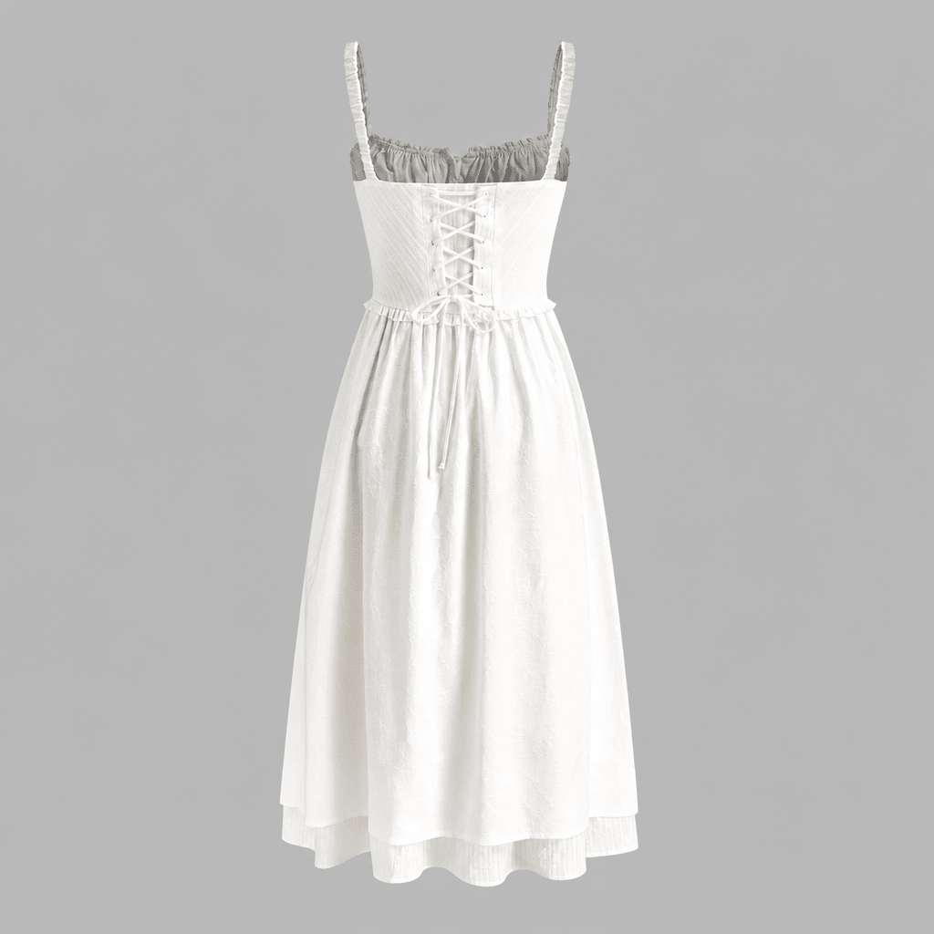 Summer Midi Dress with Ruffle Hem – Adjustable Straps - We are MFEO