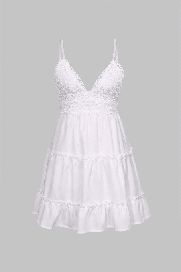 Summer Mini Dress with V-Neck and Ruffle Detail – Lightweight and Flattering - We are MFEO