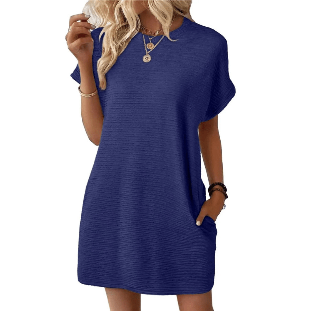 Summer T-Shirt Dress with Pockets – Casual Mini Dress for Warm Weather - We are MFEO
