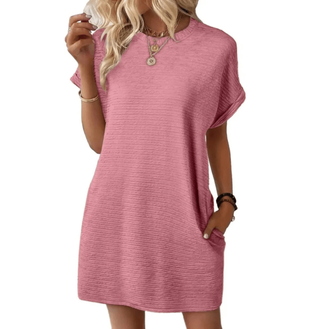 Summer T-Shirt Dress with Pockets – Casual Mini Dress for Warm Weather - We are MFEO
