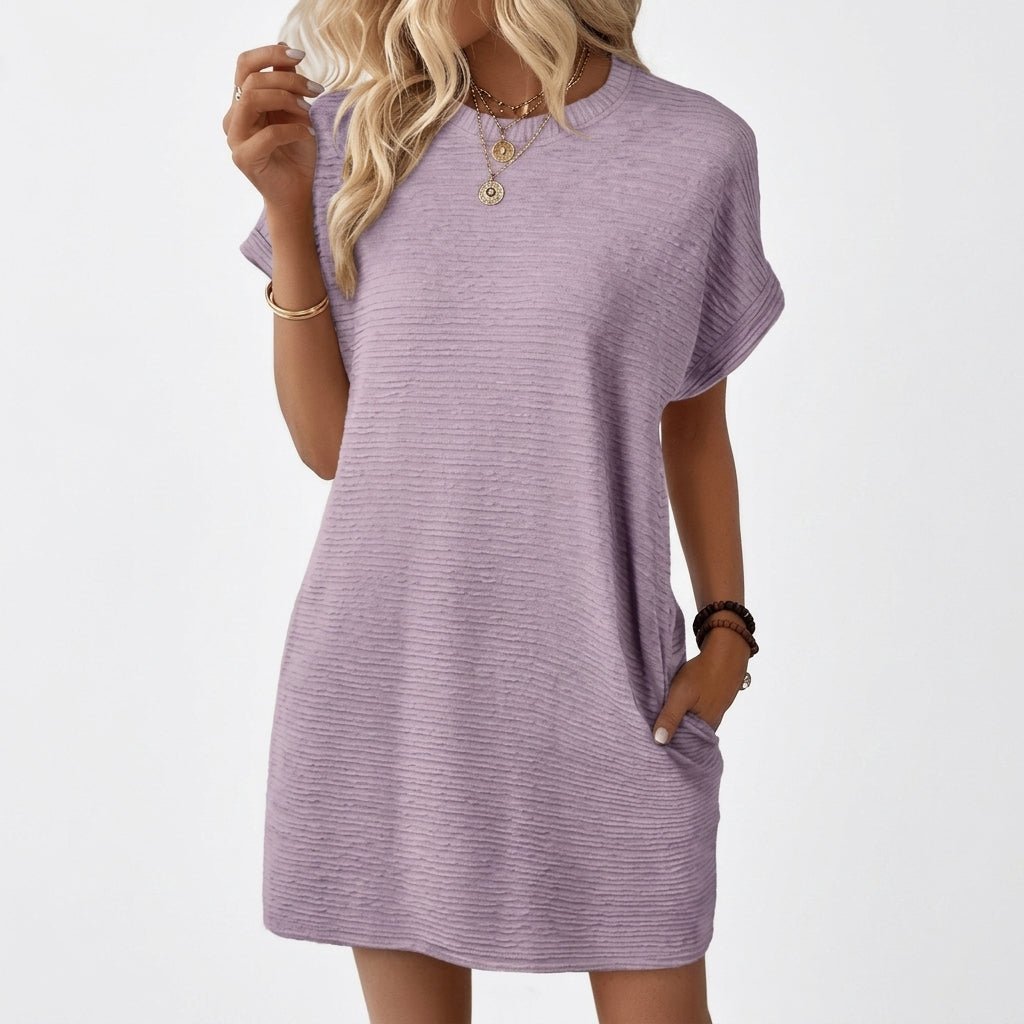Summer T-Shirt Dress with Pockets – Casual Mini Dress for Warm Weather - We are MFEO
