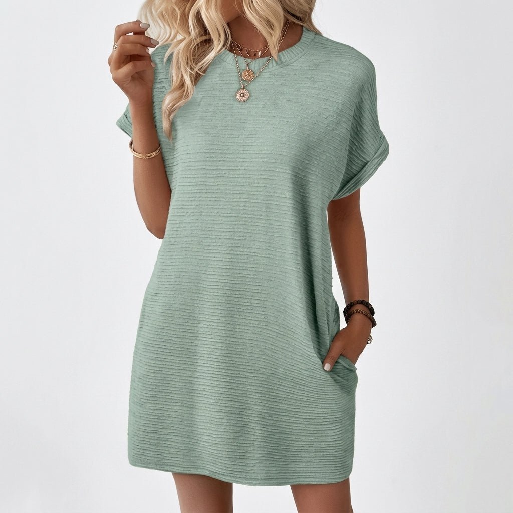 Summer T-Shirt Dress with Pockets – Casual Mini Dress for Warm Weather - We are MFEO