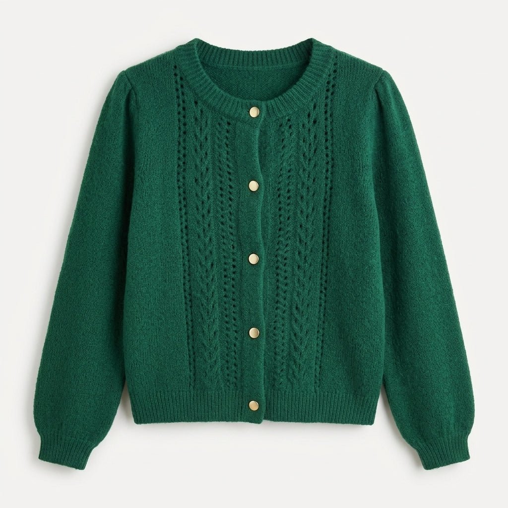 Textured Knit Cardigan for Women – Relaxed Fit, Button Closure for Autumn and Winter - We are MFEO