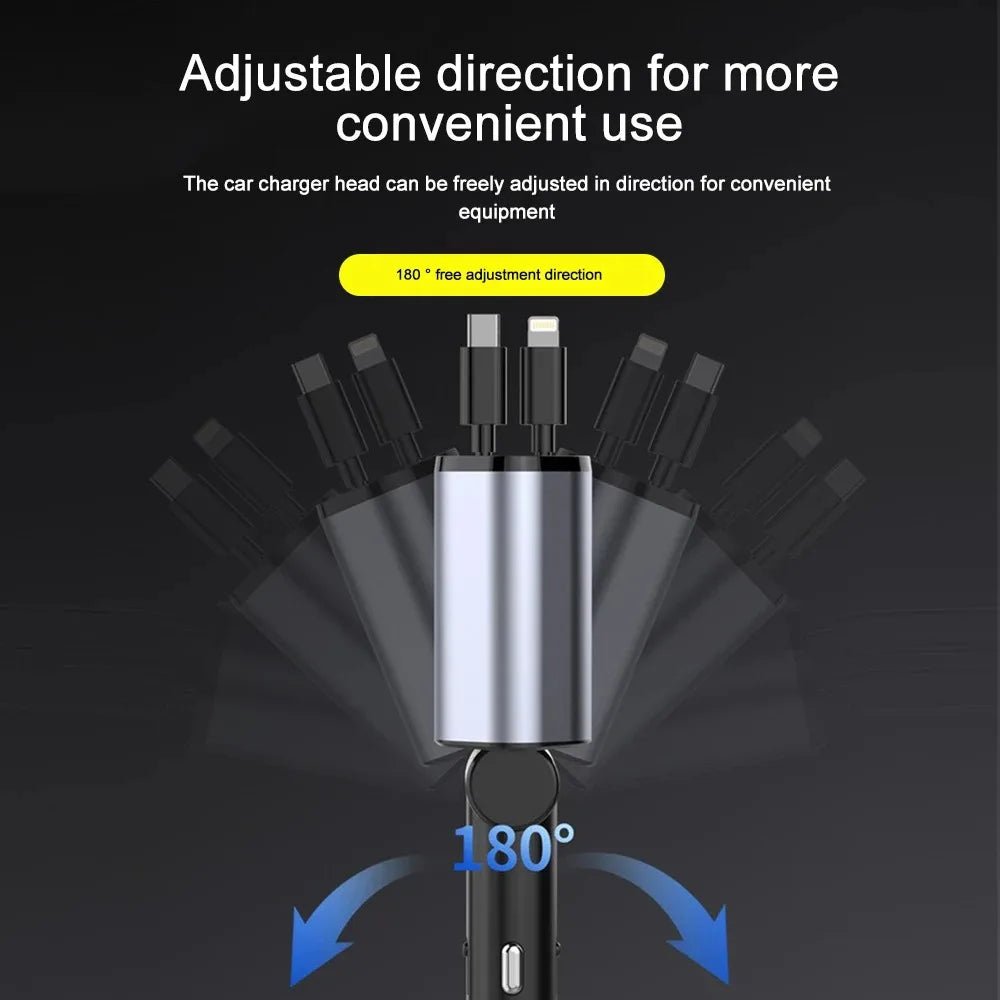 USB C Car Charger 120W with Retractable Cables – Fast Charging for Multiple Devices in Car - We are MFEO