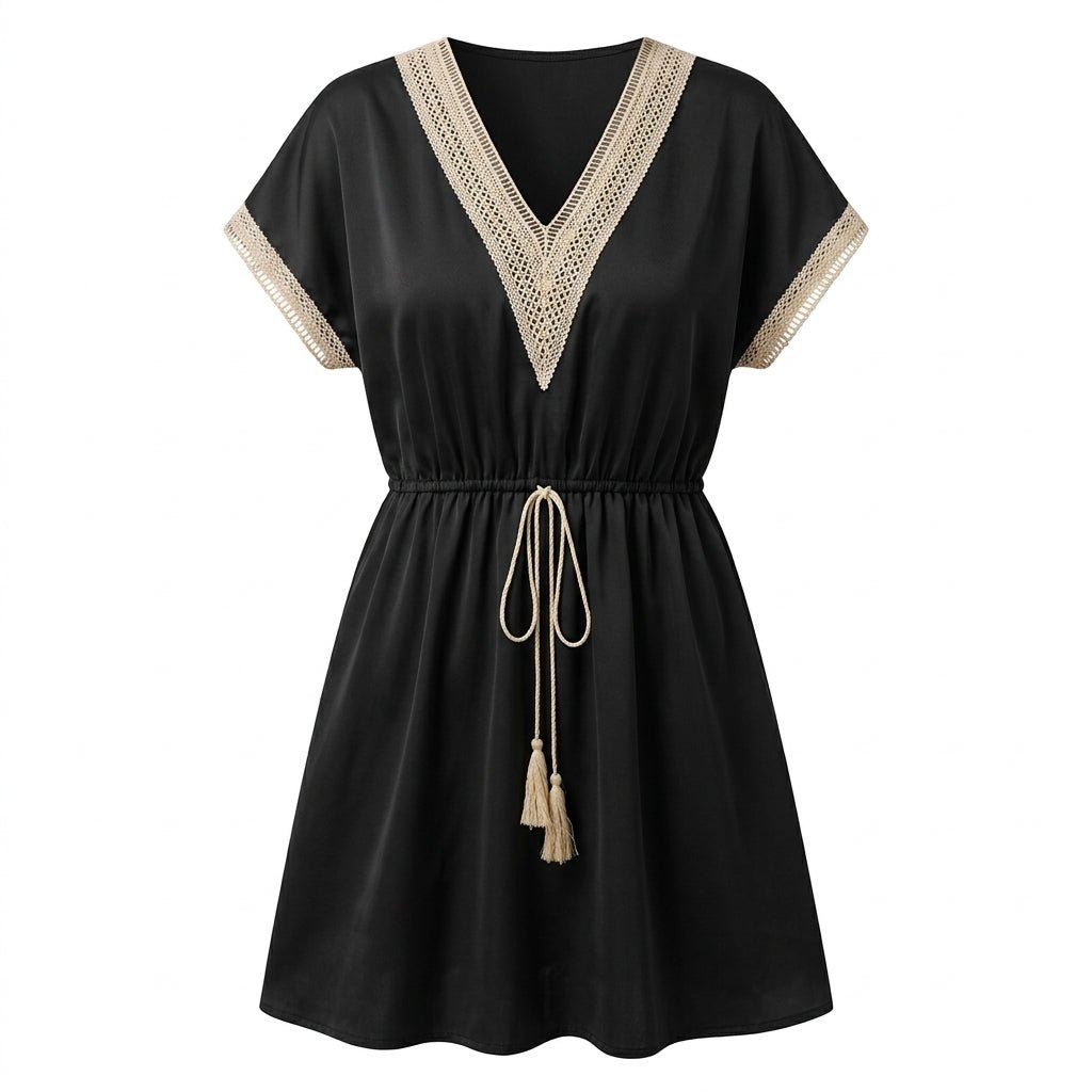 V-Neck Boho Dress for Summer with Adjustable Waist Tie (Plus Sizes Available) - We are MFEO