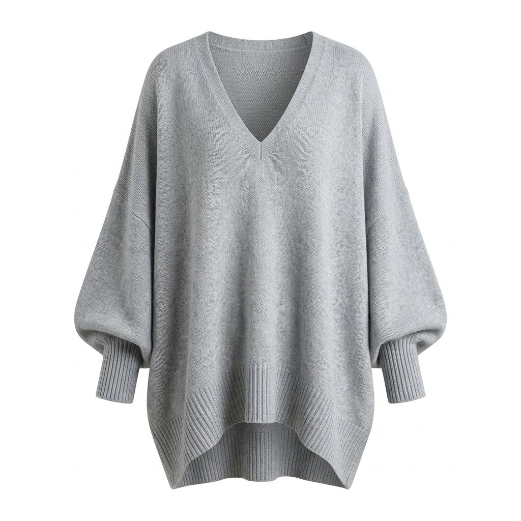 V-Neck Knit Pullover Sweater for Women – Relaxed Fit, Comfortable for Everyday Wear - We are MFEO