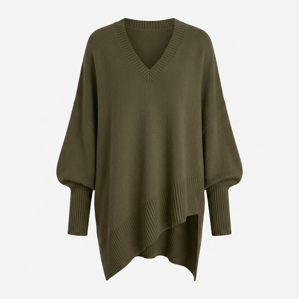 V-Neck Knit Pullover Sweater for Women – Relaxed Fit, Comfortable for Everyday Wear - We are MFEO