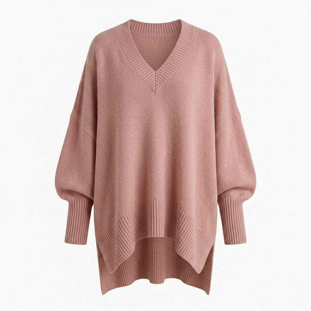 V-Neck Knit Pullover Sweater for Women – Relaxed Fit, Comfortable for Everyday Wear - We are MFEO
