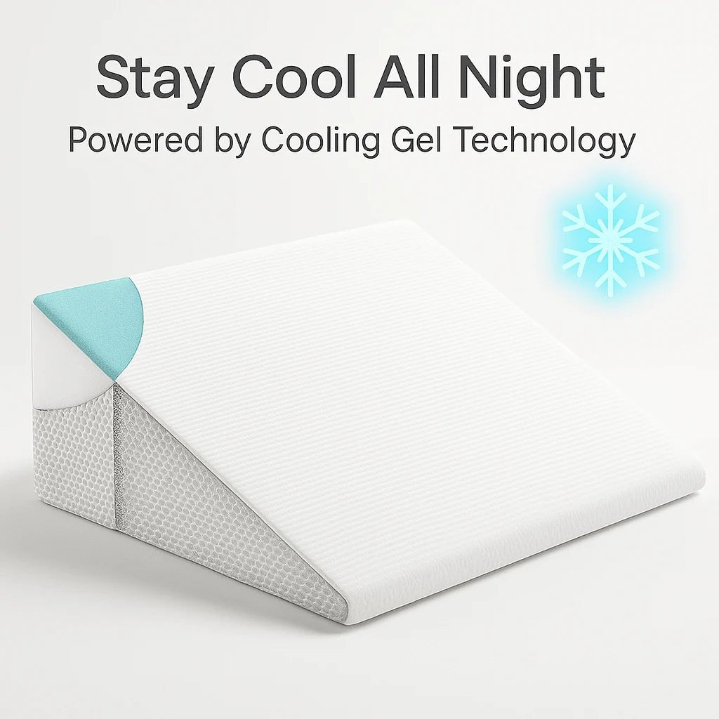 Wedge Pillow with Gel Memory Foam – Bed Wedge Cushion for Sleeping and Relaxation - We are MFEO