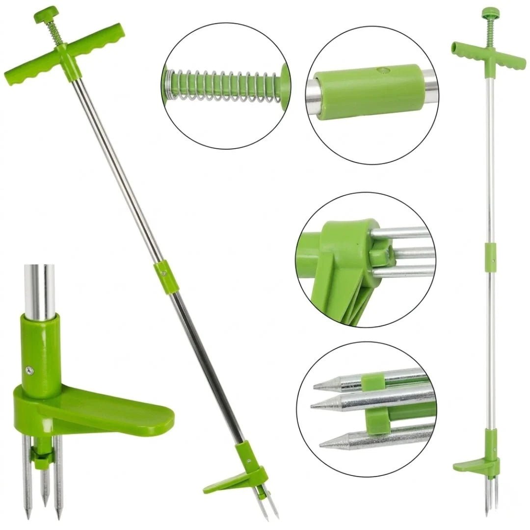 Weed Puller Tool with Long Handle – Three-Prong Stainless Steel Weeder for Garden Use - We are MFEO