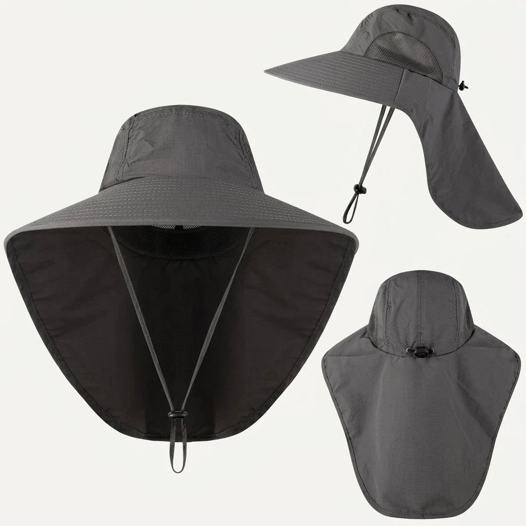 Wide Brim Fishing Hat with String – UV Protection and Breathable Mesh for Outdoor Use - We are MFEO