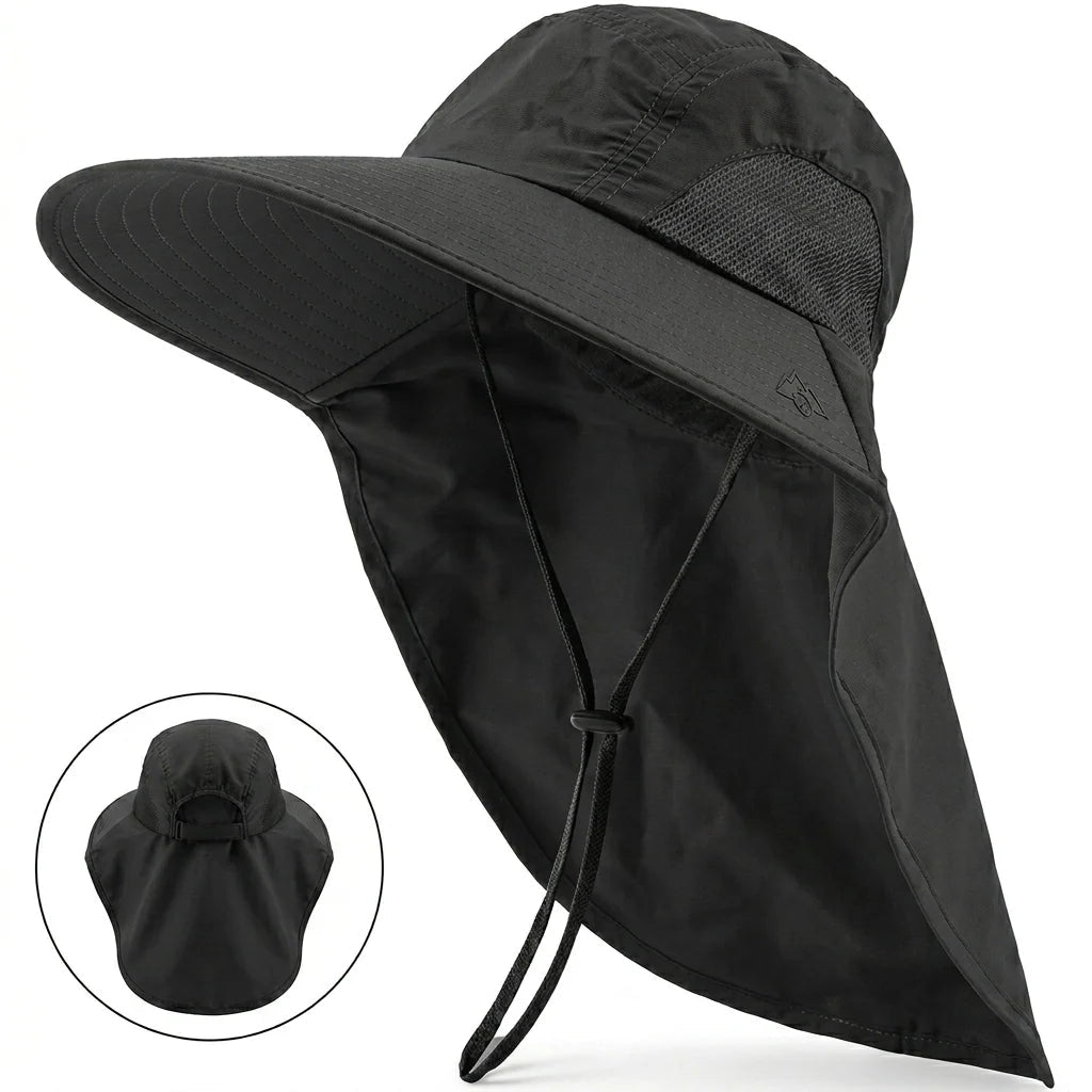 Wide Brim Fishing Hat with String – UV Protection and Breathable Mesh for Outdoor Use - We are MFEO