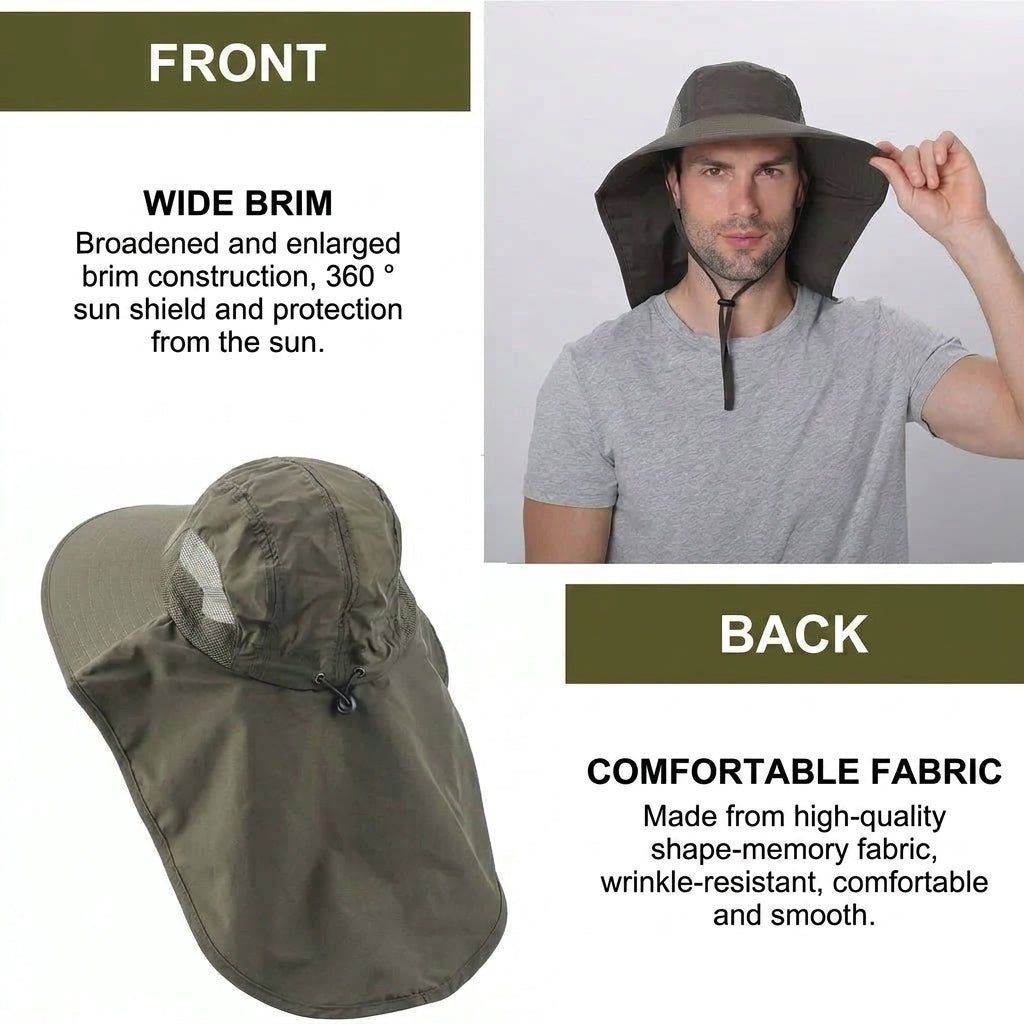 Wide Brim Fishing Hat with String – UV Protection and Breathable Mesh for Outdoor Use - We are MFEO