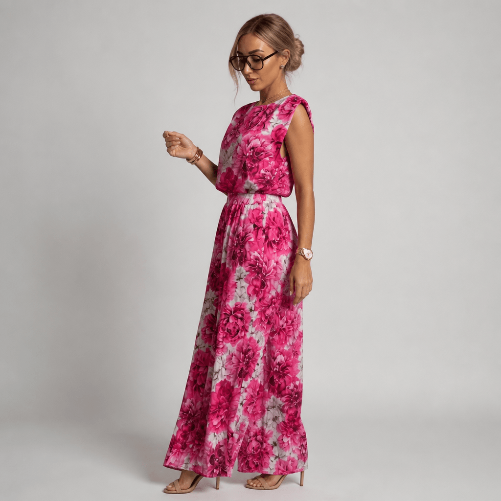 Wide-Leg Jumpsuit with Pleats – Structured Shoulders - We are MFEO