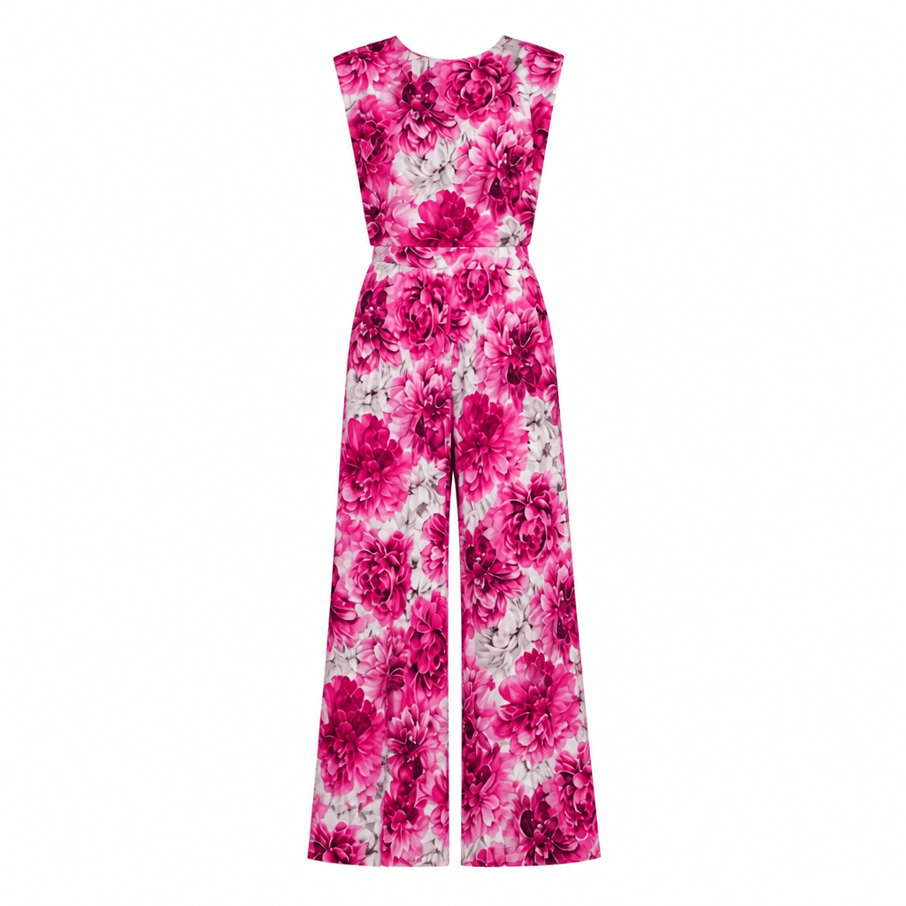 Wide-Leg Jumpsuit with Pleats – Structured Shoulders - We are MFEO