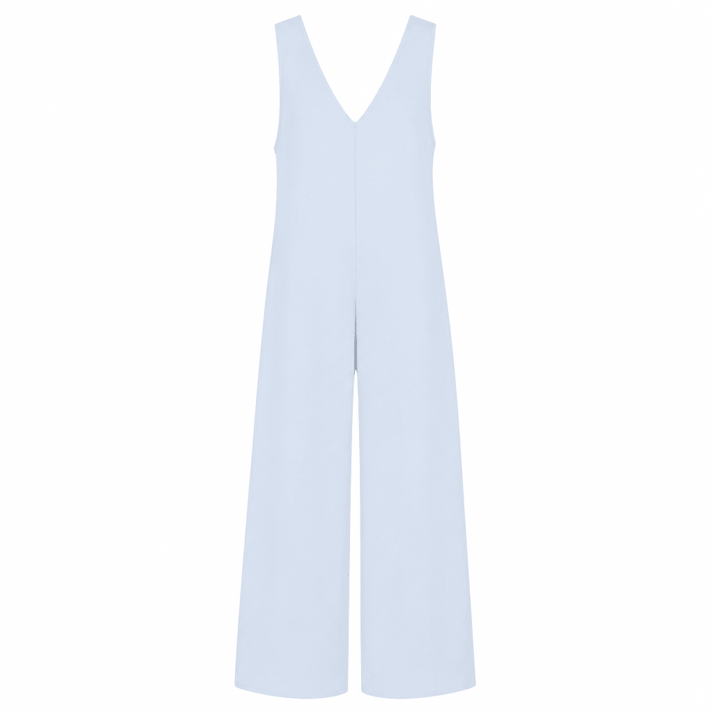 Wide Leg Sleeveless Jumpsuit with V-Neck and Pockets - We are MFEO