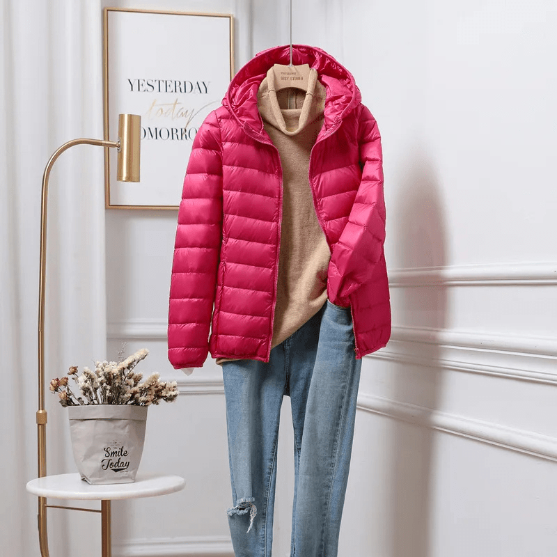Women's Black Hooded Puffer Jacket – Quilted Design - We are MFEO