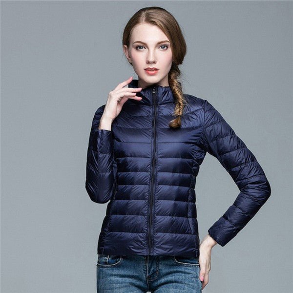 Women's Black Puffer Jacket – Fitted Quilted Mid-Layer - We are MFEO