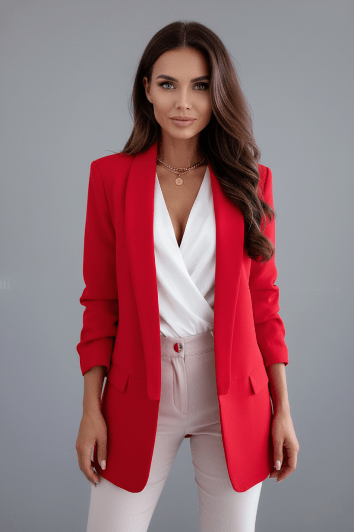 Womens Blazer with Shawl Lapel – Longline Open Front Design - We are MFEO
