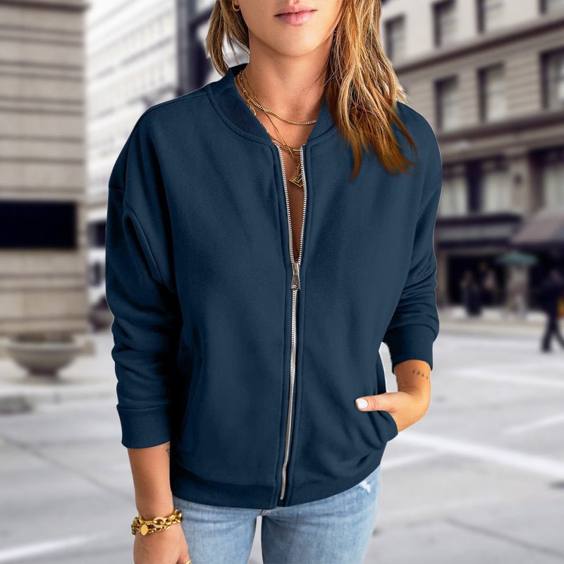 Women's Bomber Jacket with Pockets – Casual Zip-Up - We are MFEO
