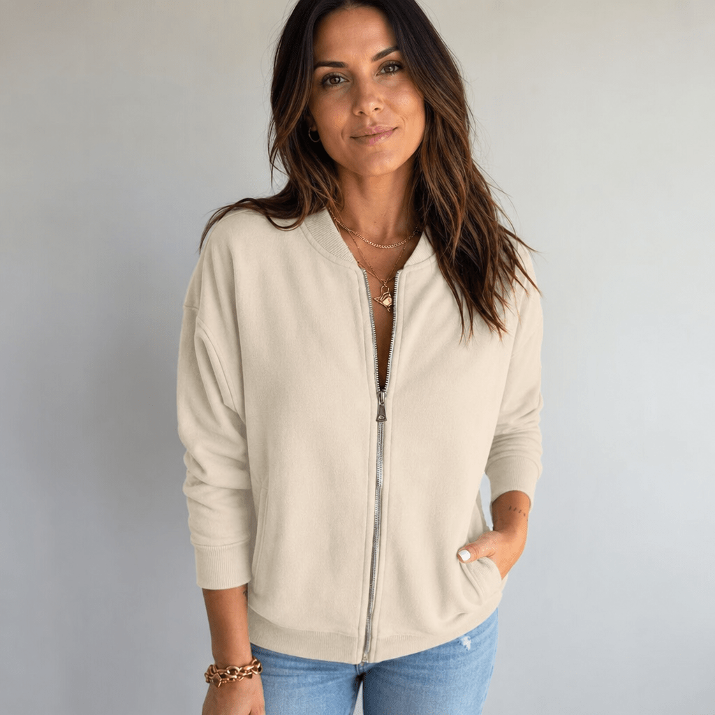 Women's Bomber Jacket with Pockets – Casual Zip-Up - We are MFEO