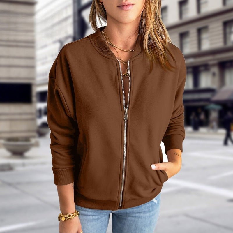 Women's Bomber Jacket with Pockets – Casual Zip-Up - We are MFEO