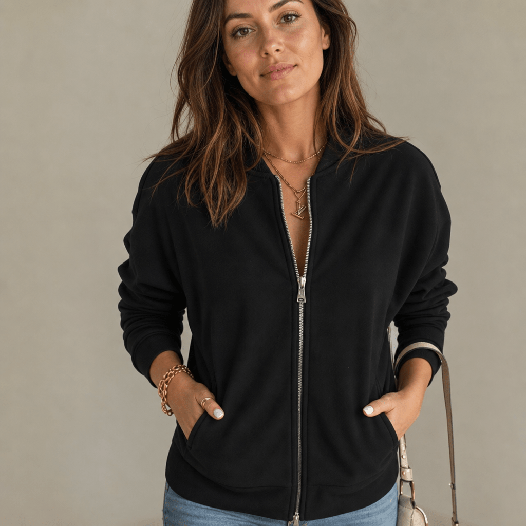 Women's Bomber Jacket with Pockets – Casual Zip-Up - We are MFEO