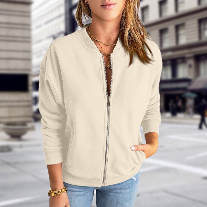 Women's Bomber Jacket with Pockets – Casual Zip-Up - We are MFEO