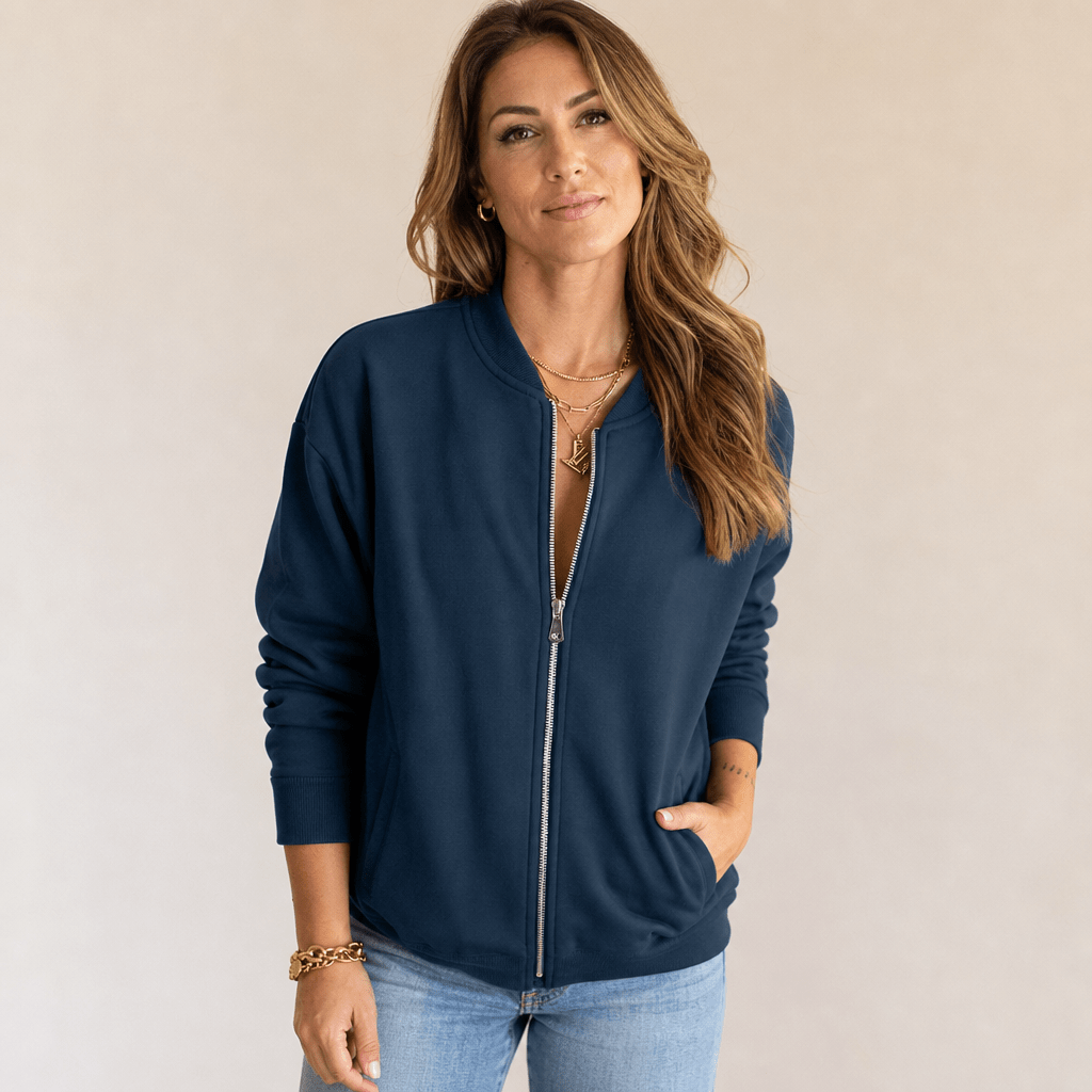 Women's Bomber Jacket with Pockets – Casual Zip-Up - We are MFEO