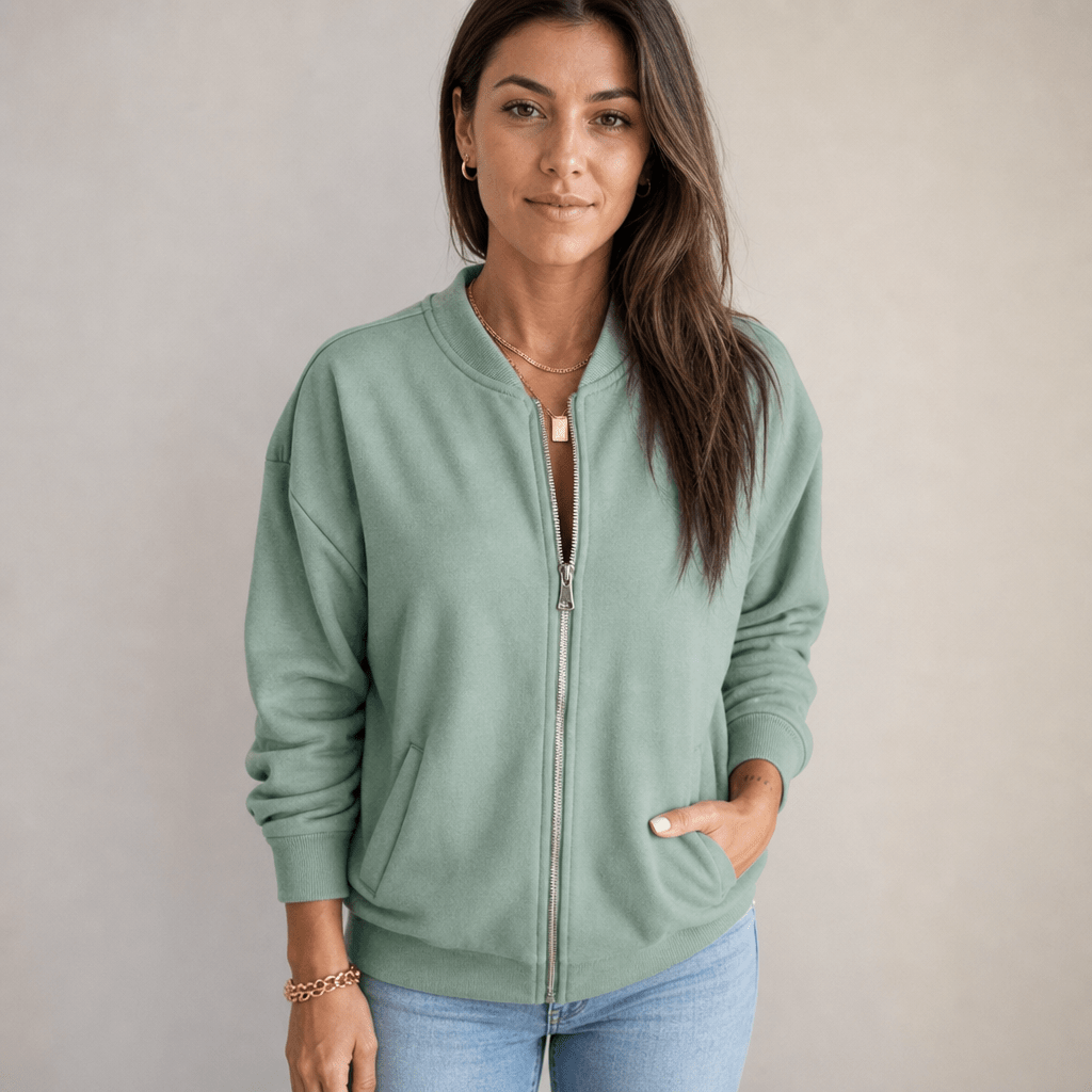 Women's Bomber Jacket with Pockets – Casual Zip-Up - We are MFEO