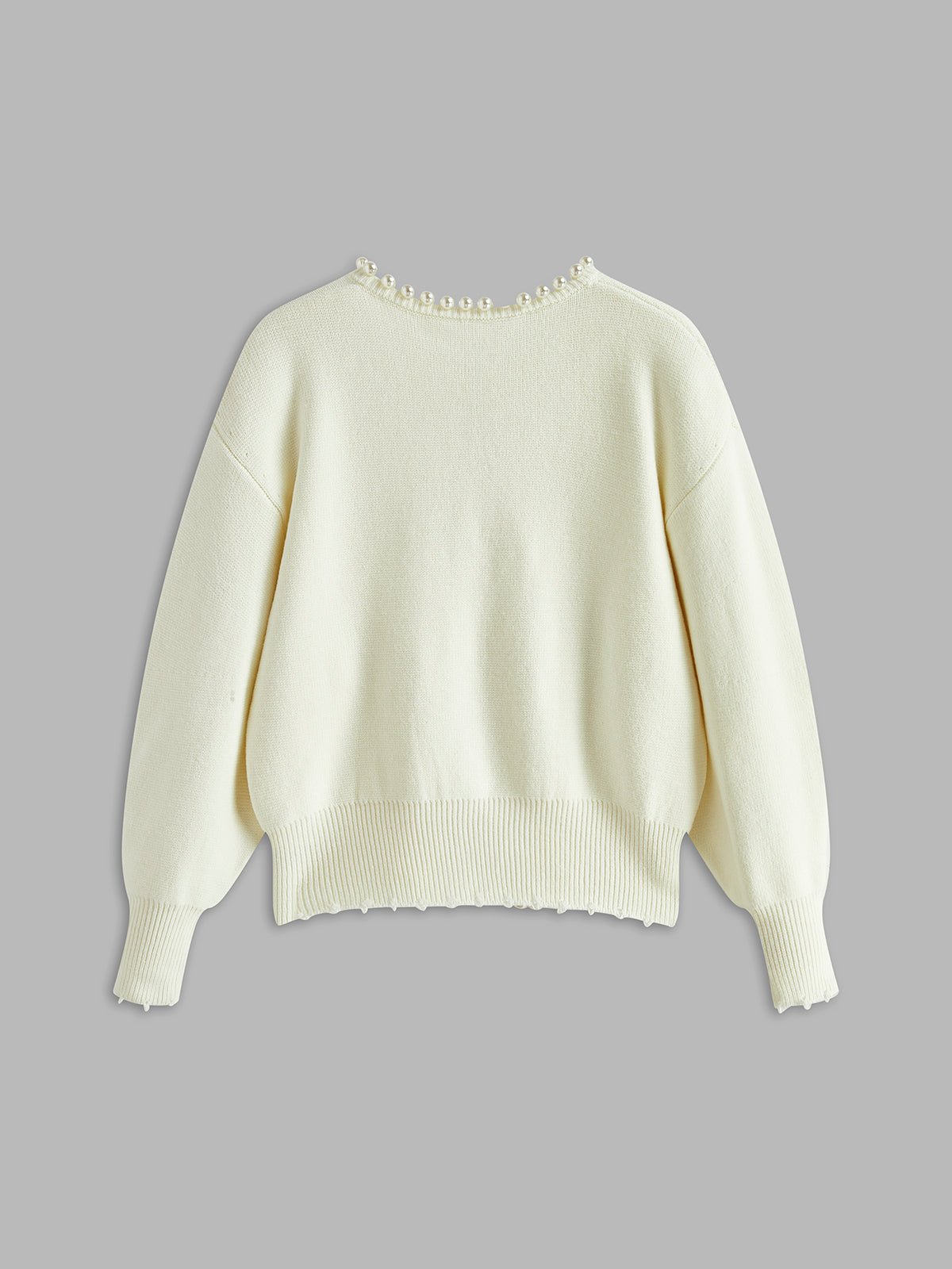 Women's Cardigan with Beaded Trim – Open Front Knit Layer - We are MFEO