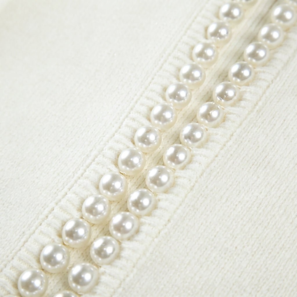 Women's Cardigan with Pearl Trim – Regular Fit Knit Cardigan for Everyday Style - We are MFEO