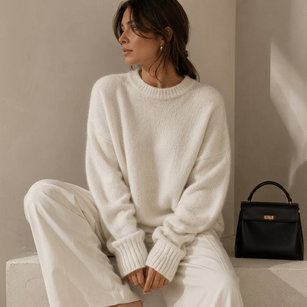 Women's Cashmere Sweater – Oversized Crew Neck for Autumn/Winter Comfort - We are MFEO